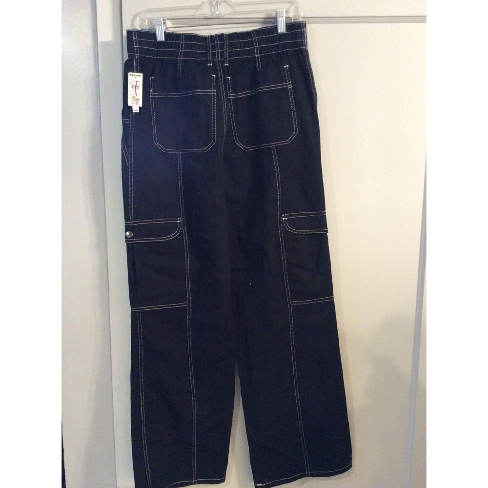 New NWT RSQ Black Women's Smock Waist Loose Cargo Stitched pants XL - Picture 8 of 10